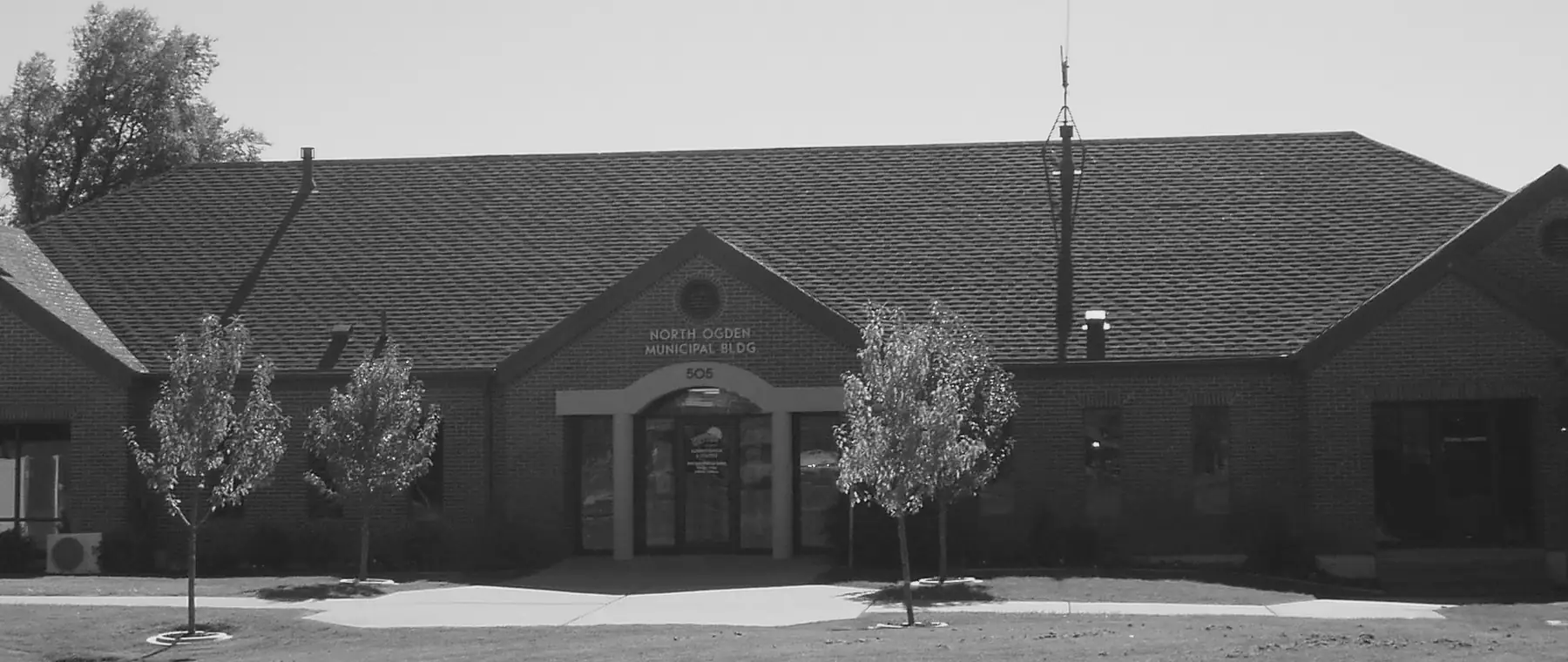 North Ogden City Hall in North Ogden, Utah, below the Ben Lomond foothills